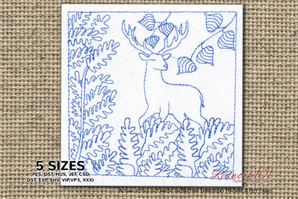 Abstract Deer Design Lineart: A Versatile Embroidery for Personalized Gifts