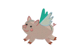 Cute Flying Pig Embroidery Design Review