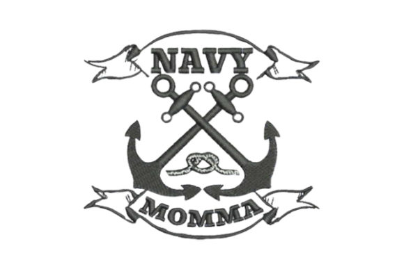 Navy Momma: A Stylish Embroidery Design for Proud Moms