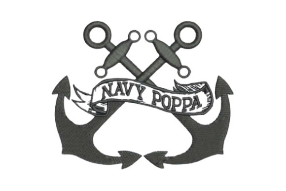 Navy Poppa: A Stylish Embroidery Design for Dad