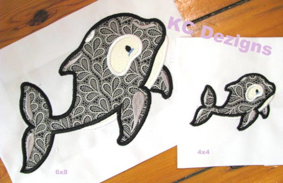 Polar Whale Applique: A Charming Embroidery Addition for Boutique Apparel