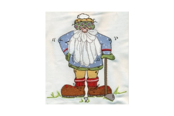 Sassy Golfing Santa: A Festive Embroidery Design Review