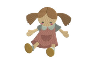 Toy Doll in School Uniform: A Versatile Embroidery Design for Personalized Gifts